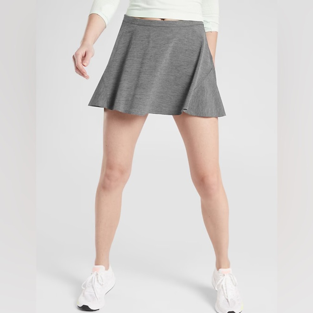 Athleta Match Point Skort Grey Heather Athletic Tennis Running Skort Small